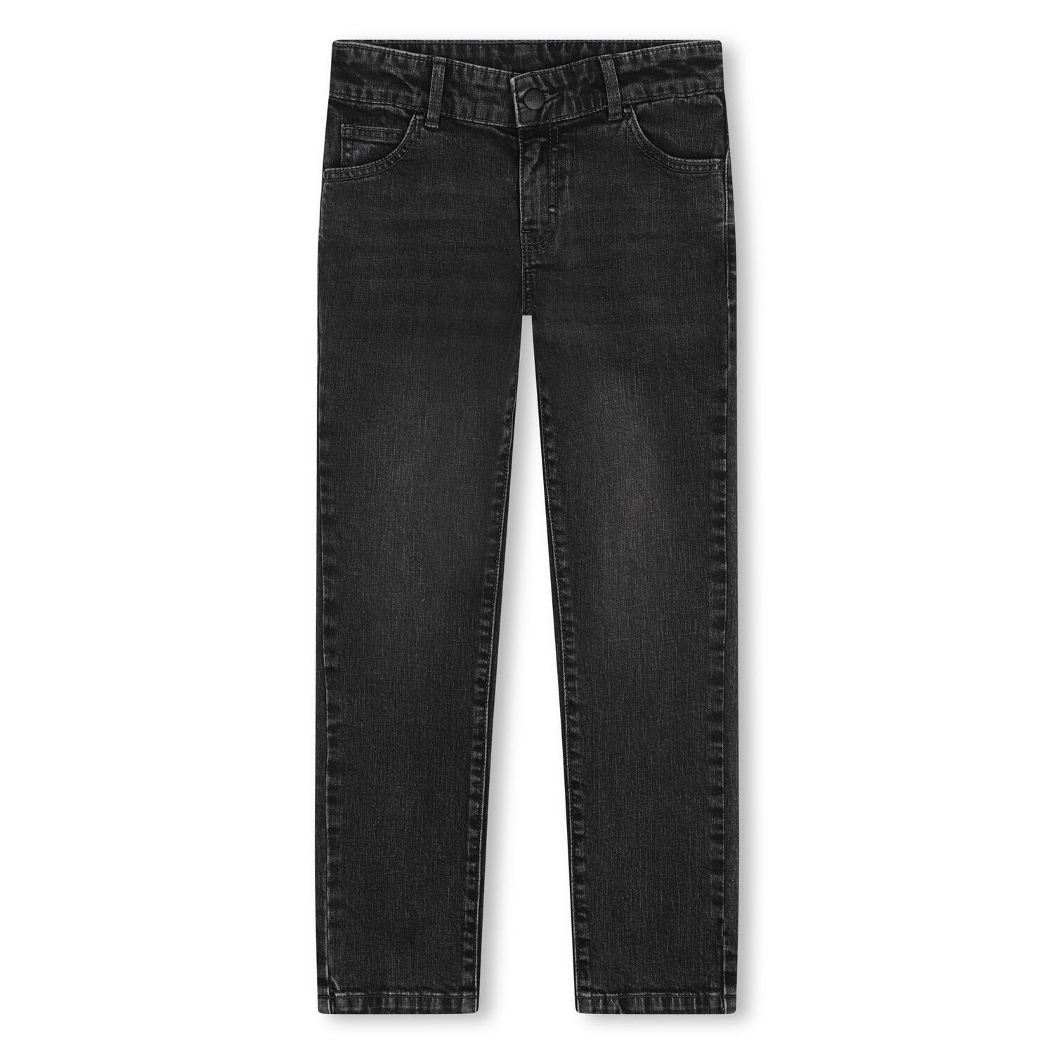 Boys Dark Grey Logo Denim Jeans, 1, hi-res image number null