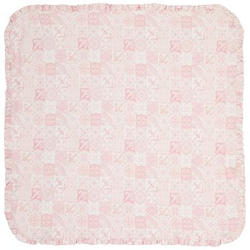 Baby Girls Pink & White Ruffled Blanket
