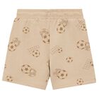 Boys Beige Football Shorts, 1, hi-res