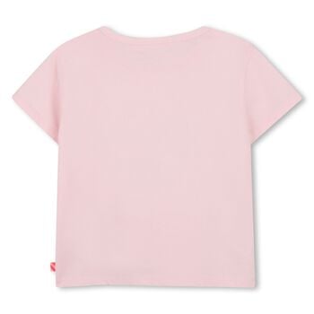 Girls Pink Embellished Heart T-Shirt