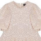Girls Beige Sequin Tulle Cape Dress , 1, hi-res