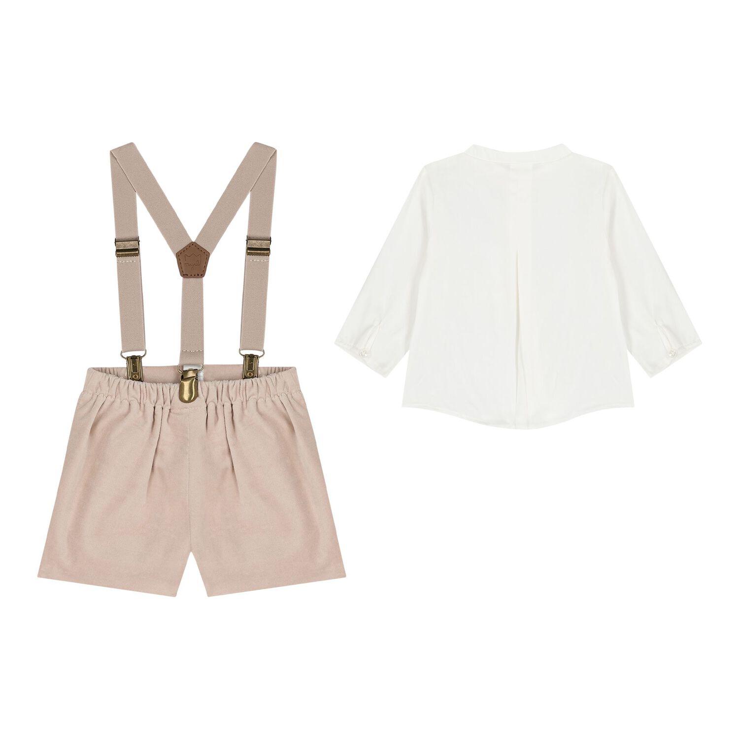 Baby Boys White & Beige Shorts Set, 2, hi-res