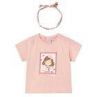 Younger Girls Pink T-Shirt Set, 2, hi-res