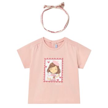 Younger Girls Pink T-Shirt Set