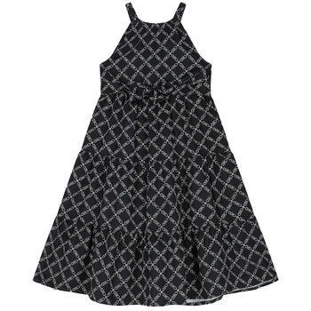 Girls Black Chain Logo Dress