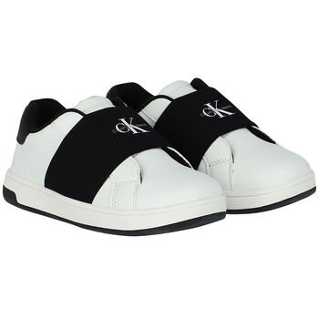 White & Black Logo Trainers