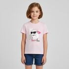 Girls Pink Choupette Logo T-Shirt, 2, hi-res