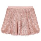 Girls Pink Sequined & Fringed Skirt Set, 1, hi-res