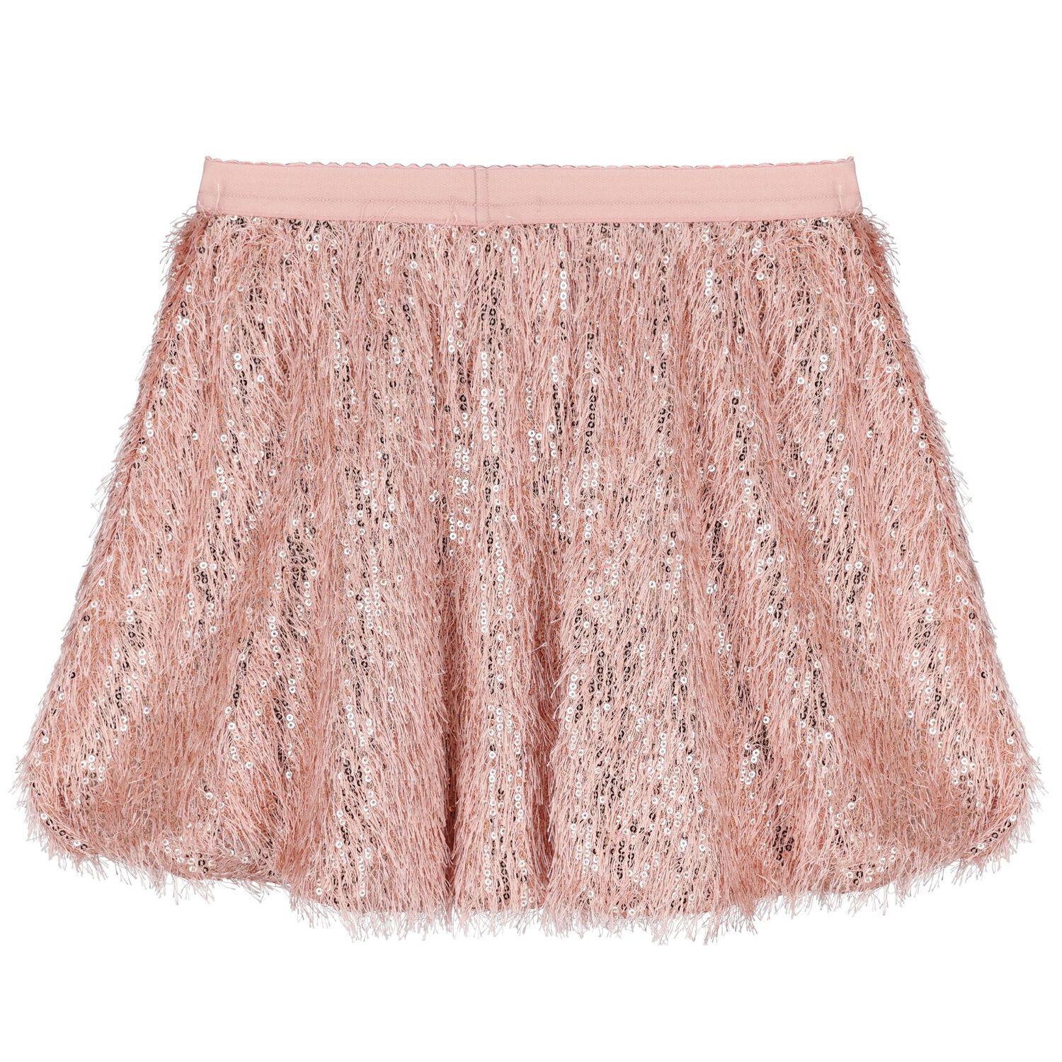 Girls Pink Sequined & Fringed Skirt Set, 1, hi-res