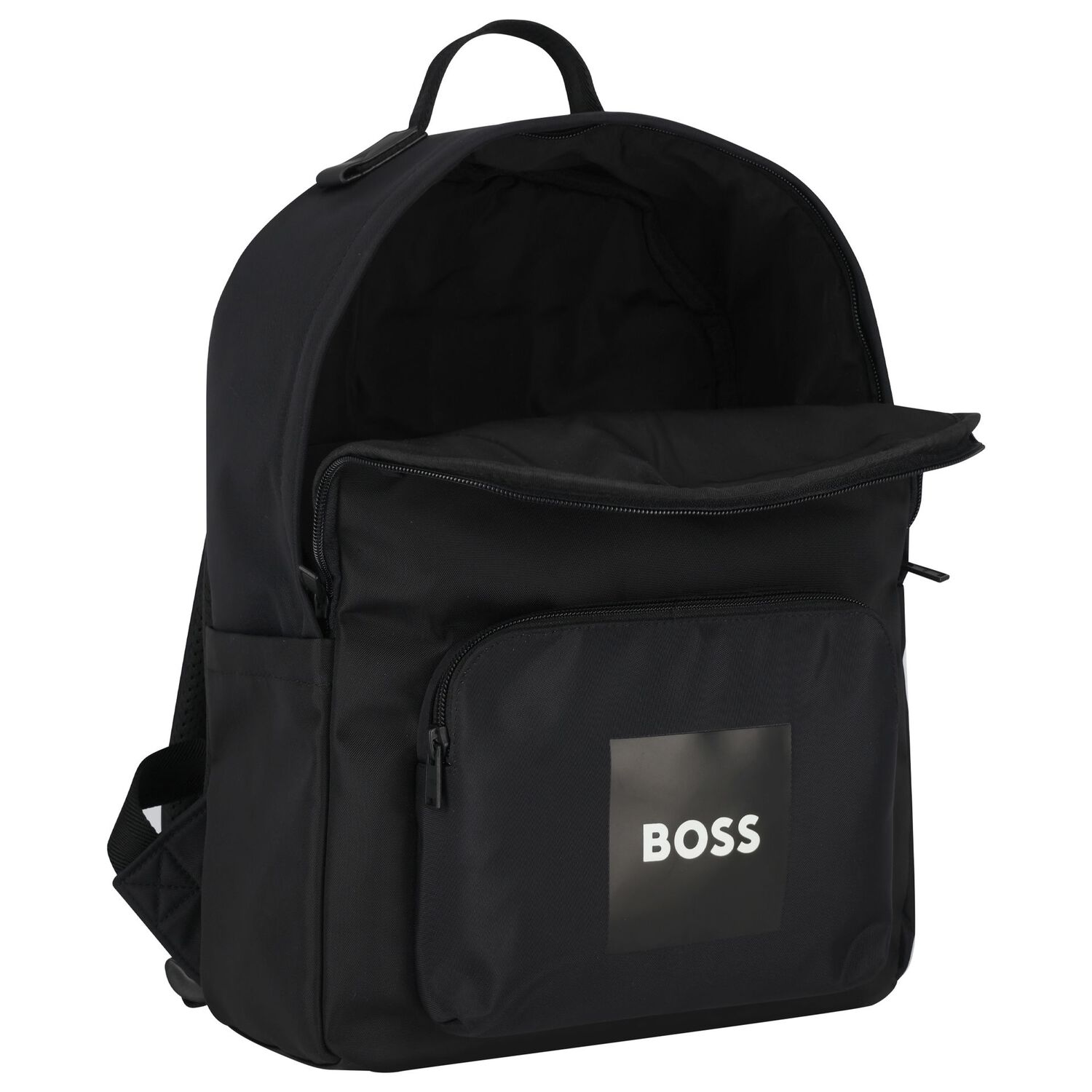 Boys Black Canvas Backpack, 1, hi-res