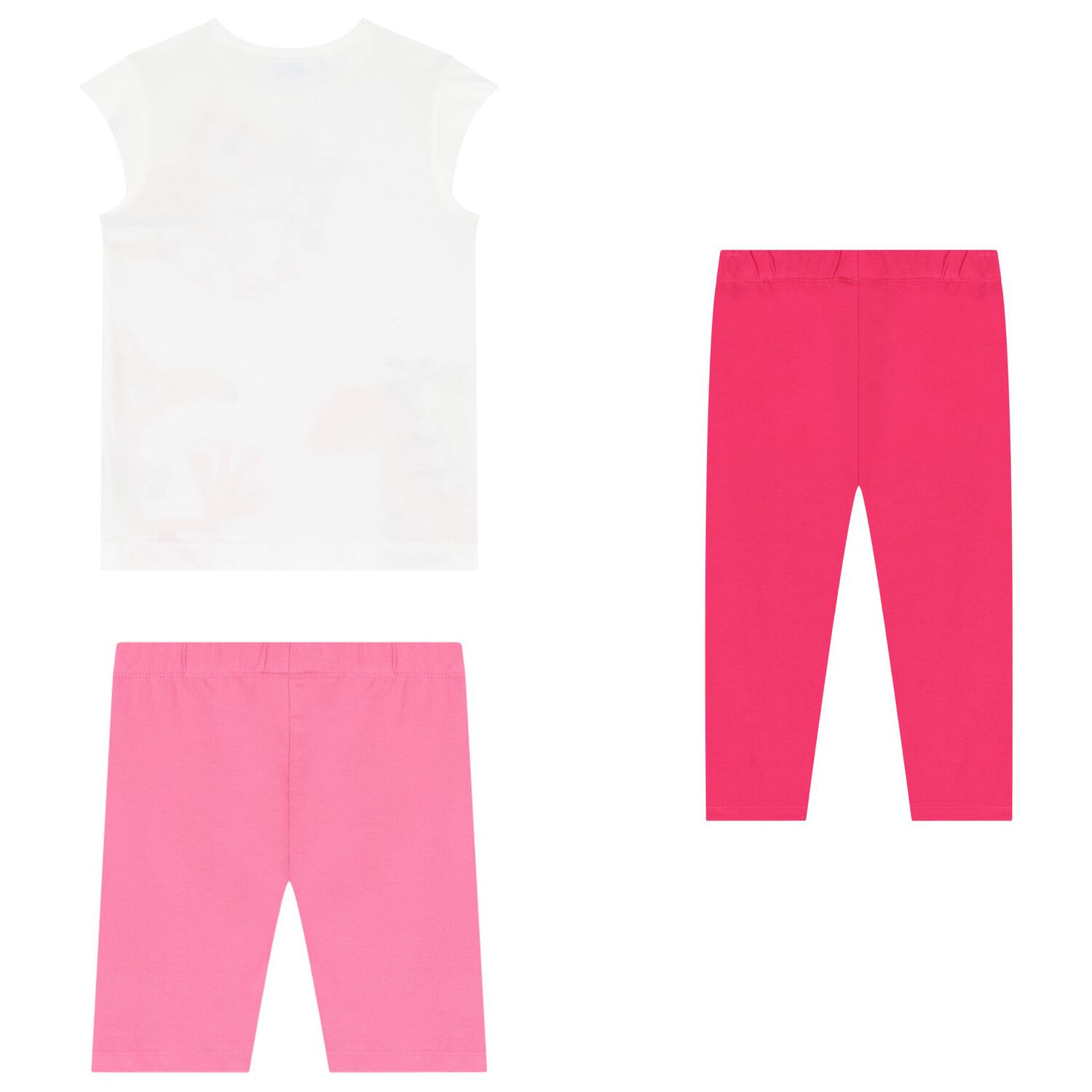 Girls White & Pink Leggings Set, 1, hi-res image number null