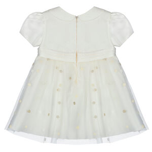 Younger Girls Ivory Satin & Tulle Dress