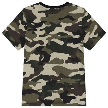 Boys Green Camouflage T-Shirt