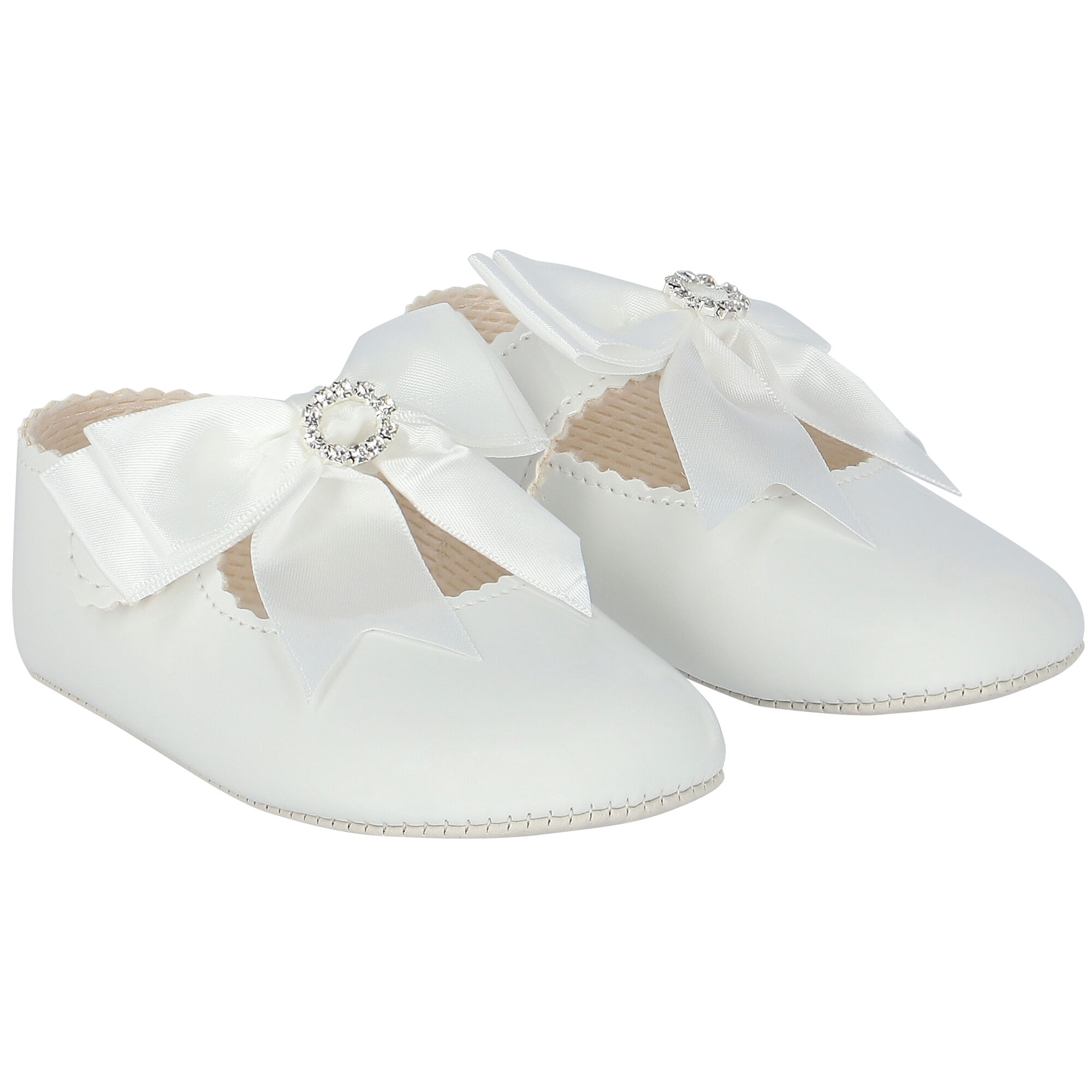 Early Days Baby Girls White Leather Pre Walker Shoes Junior Couture