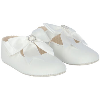 Baby Girls White Leather Pre Walker Shoes