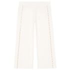 Girls Ivory Logo Trousers, 1, hi-res