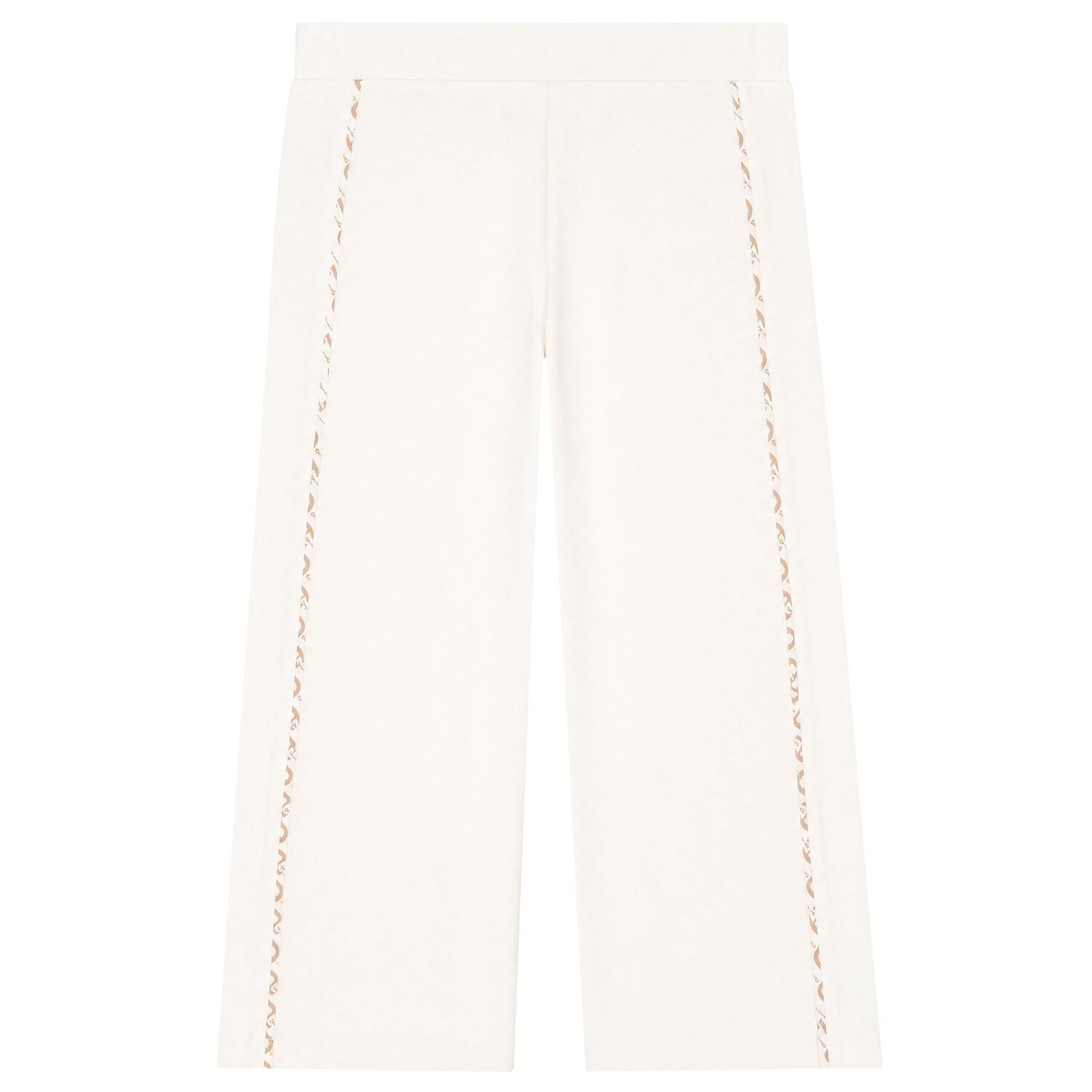 Girls Ivory Logo Trousers, 1, hi-res