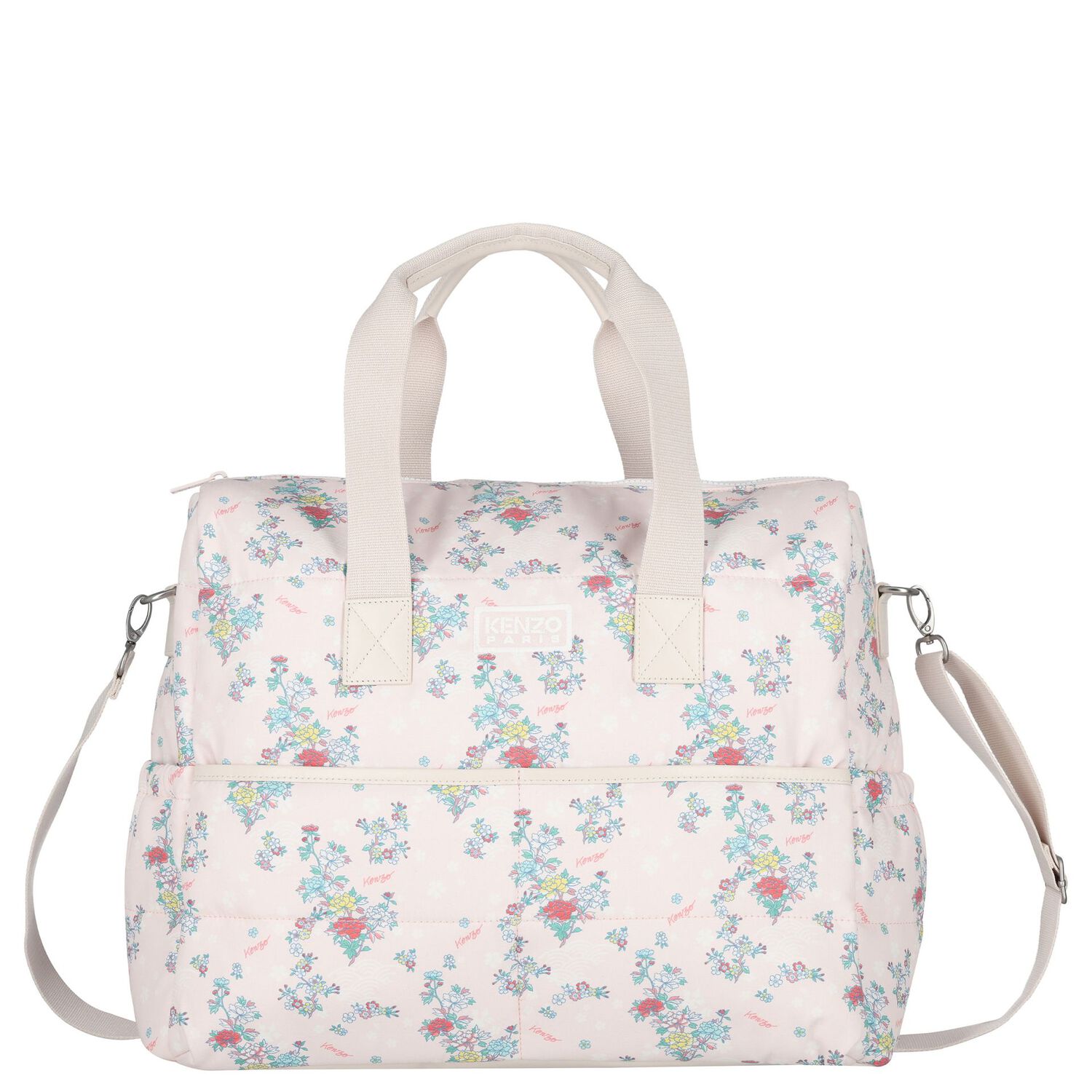 Baby Girls Pink Floral Logo Changing Bag, 1, hi-res