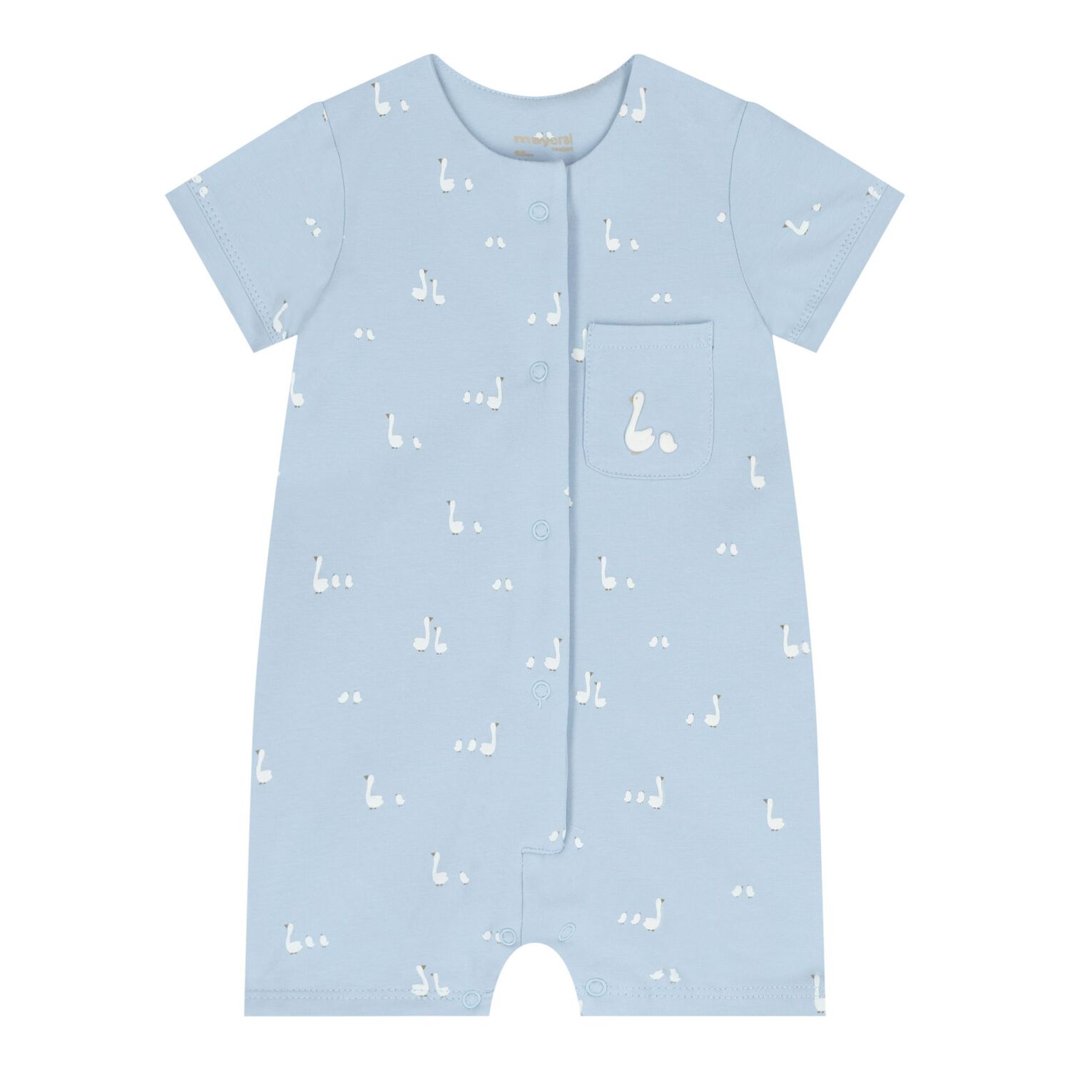 Baby Boys Blue Swan Romper Set, 2, hi-res