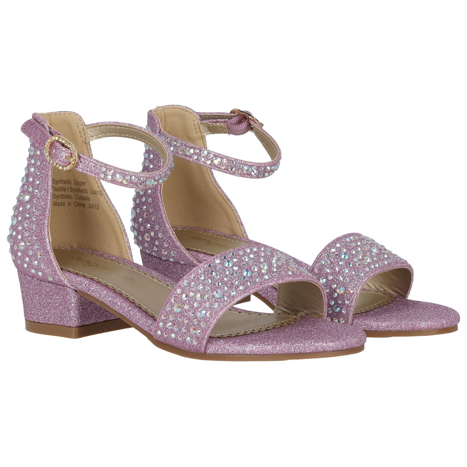 Girls Pink Embellished Sandals, 2, hi-res