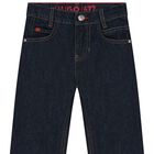 Boys Navy Blue Denim Jeans, 1, hi-res