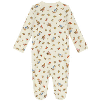 Baby Girls Ivory Polo Bear Babygrow