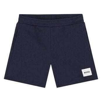 Younger Boys Navy Blue Logo Shorts