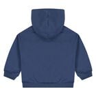 Younger Boys Blue Hooded Zip Up Top, 1, hi-res