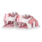 Baby Girls White & Pink Logo Sandals, 1, hi-res
