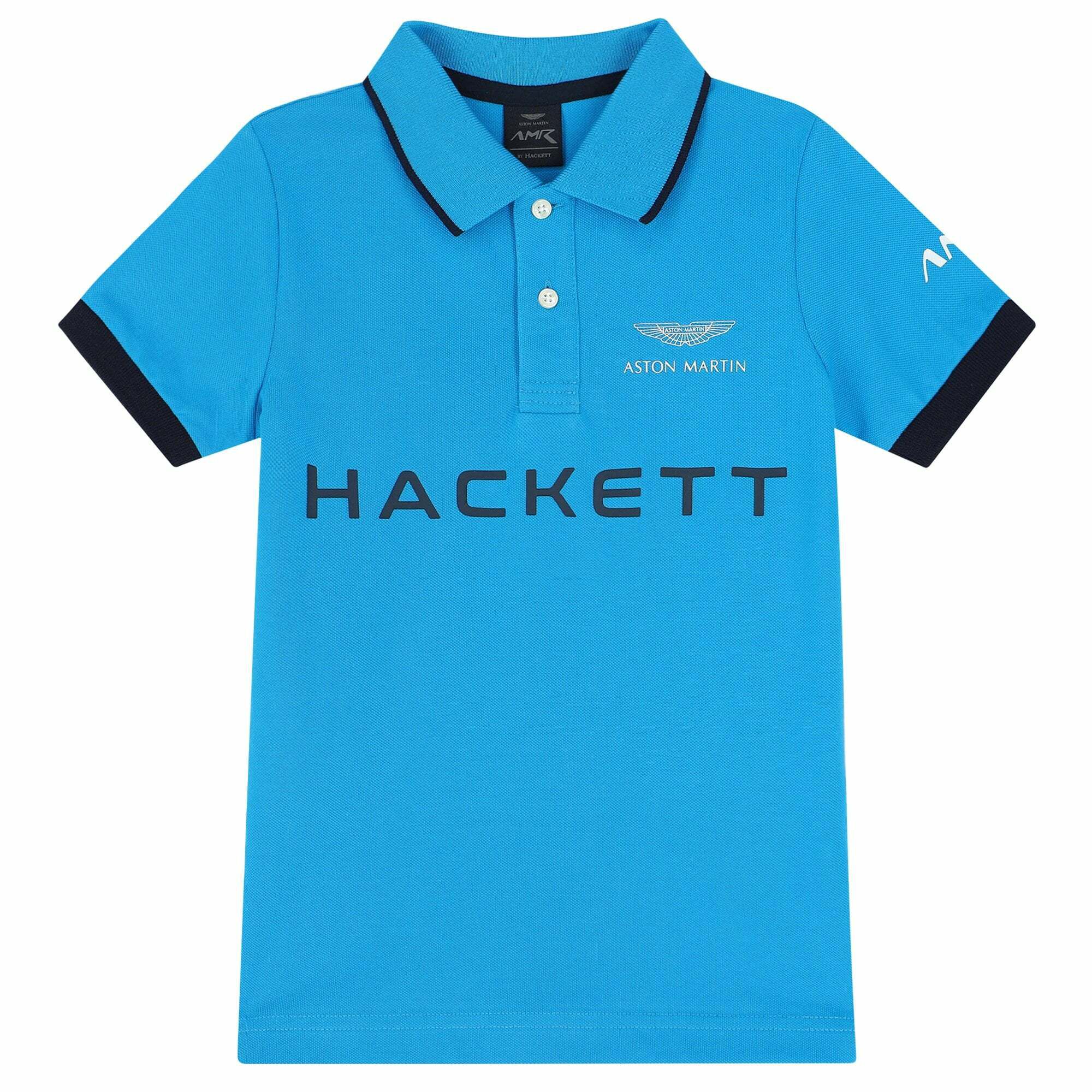 Hackett London Boys Blue Logo Polo Shirt Junior Couture USA