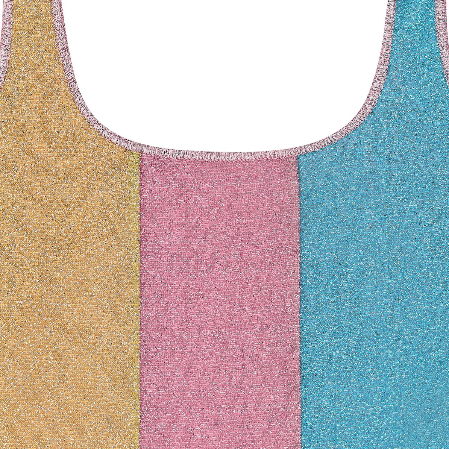 Girls Rainbow Stripe Lumiere Swimsuit, 1, hi-res image number null