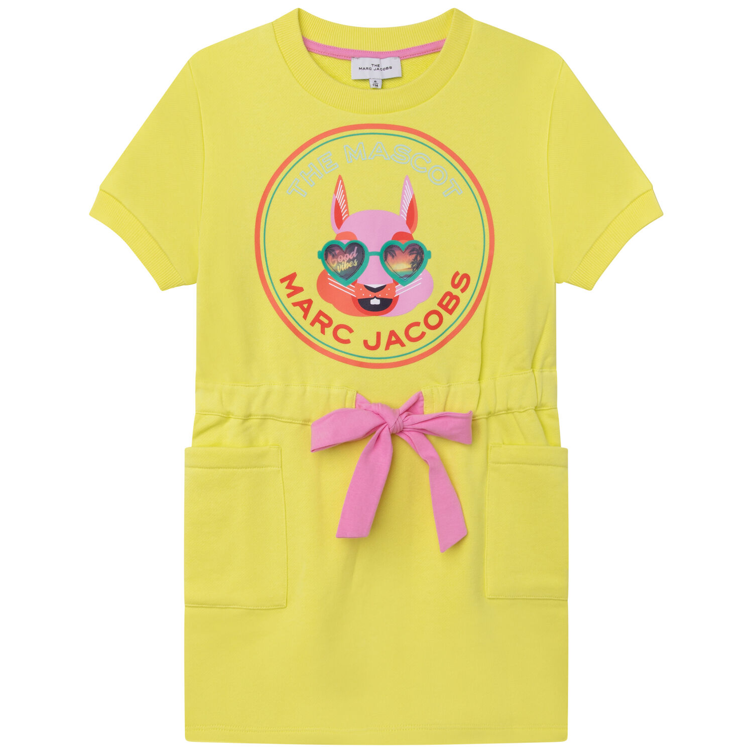 Girls Yellow Logo Dress, 1, hi-res image number null