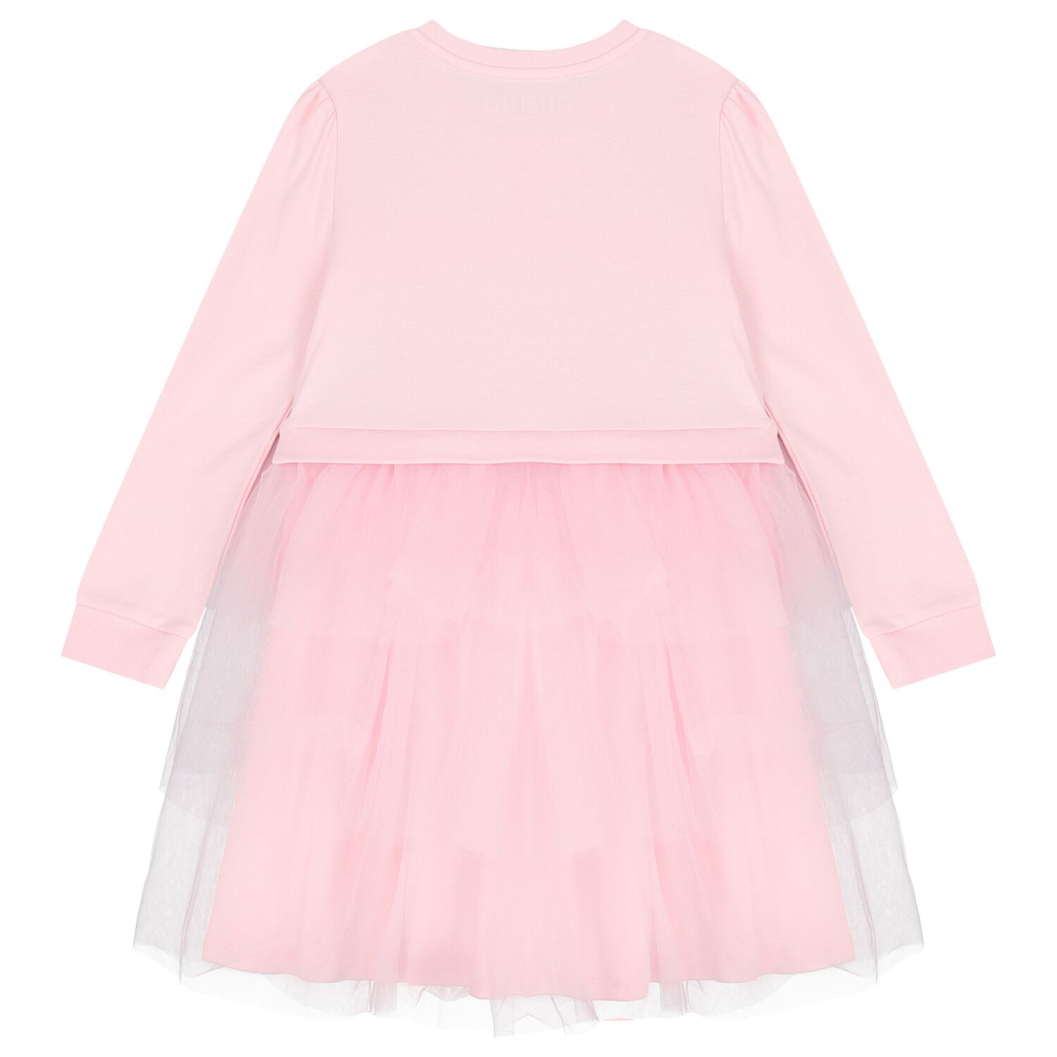 Girls Pink Logo Tulle Dress, 1, hi-res