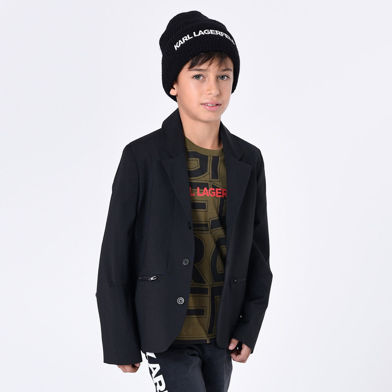 تيشيرت بالشعار باللون الأخضر للأولاد, 1, hi-res