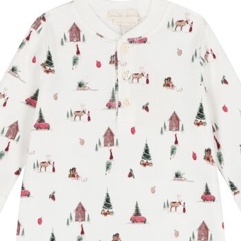 Ivory Christmas Tree Baby Romper