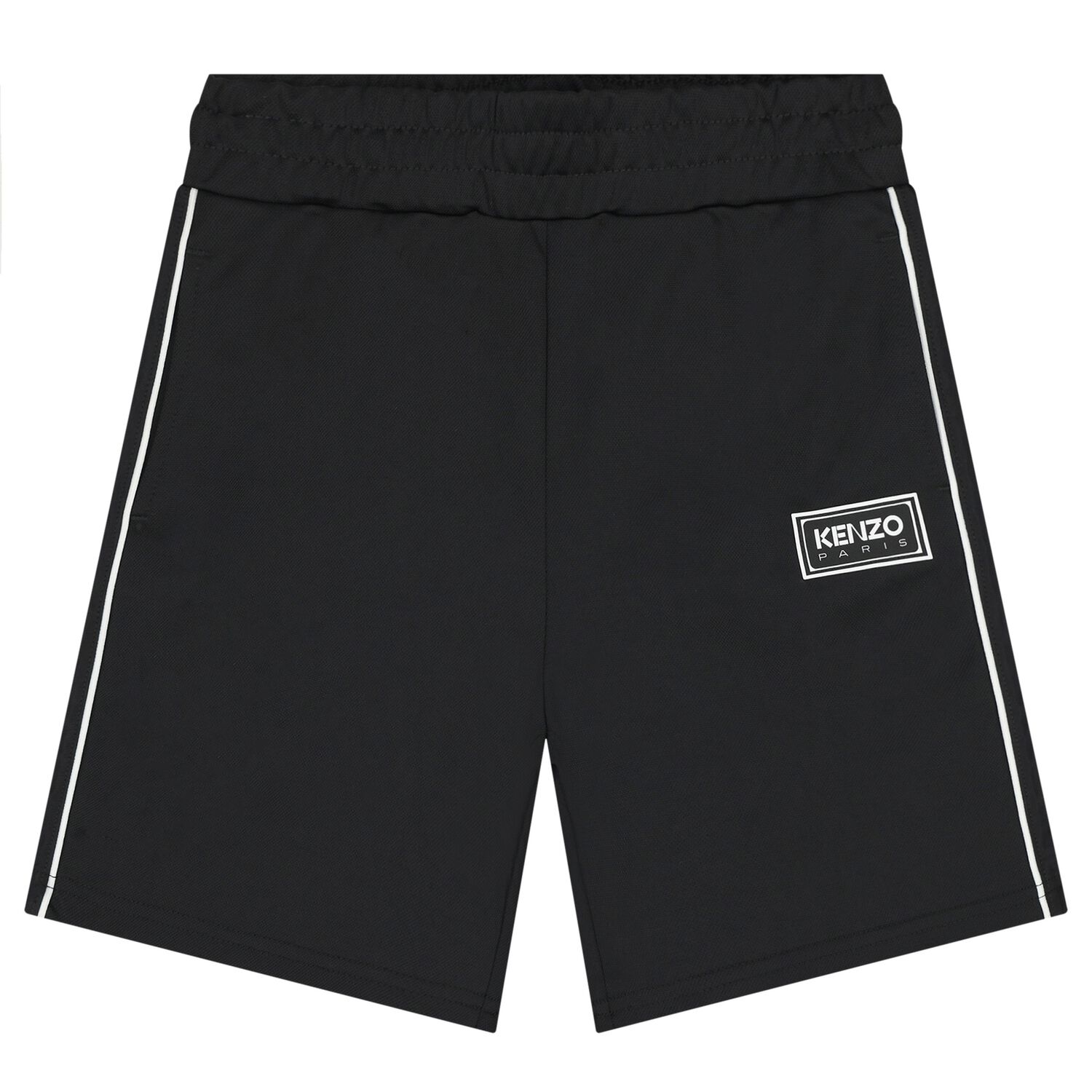 Boys Black Logo Shorts, 1, hi-res