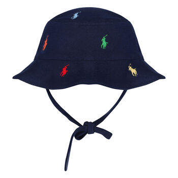 Baby Boys Navy Logo Hat