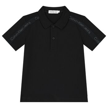 Boys Black Logo Polo Shirt