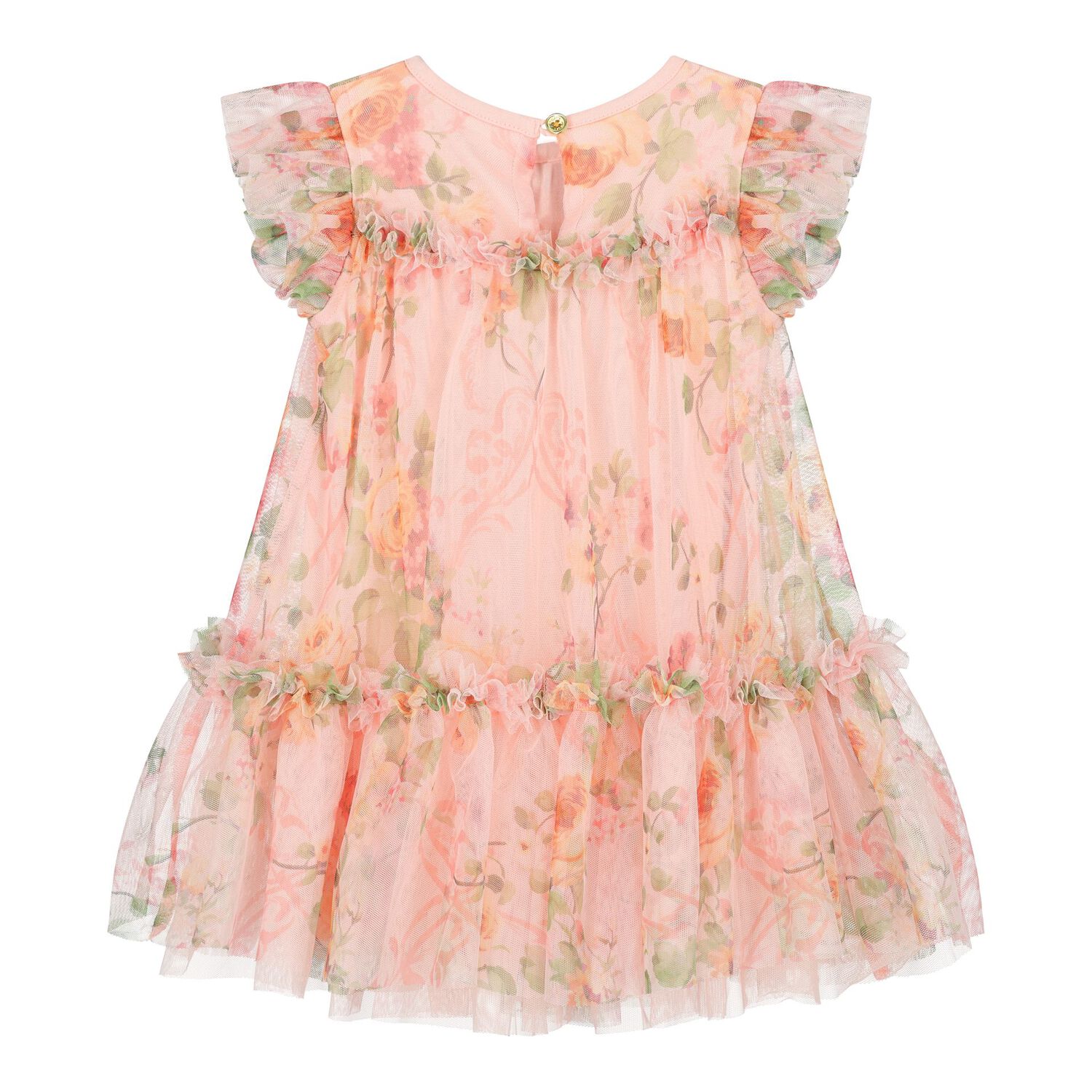 Baby Girls Pink Rose Tulle Dress, 3, hi-res image number null