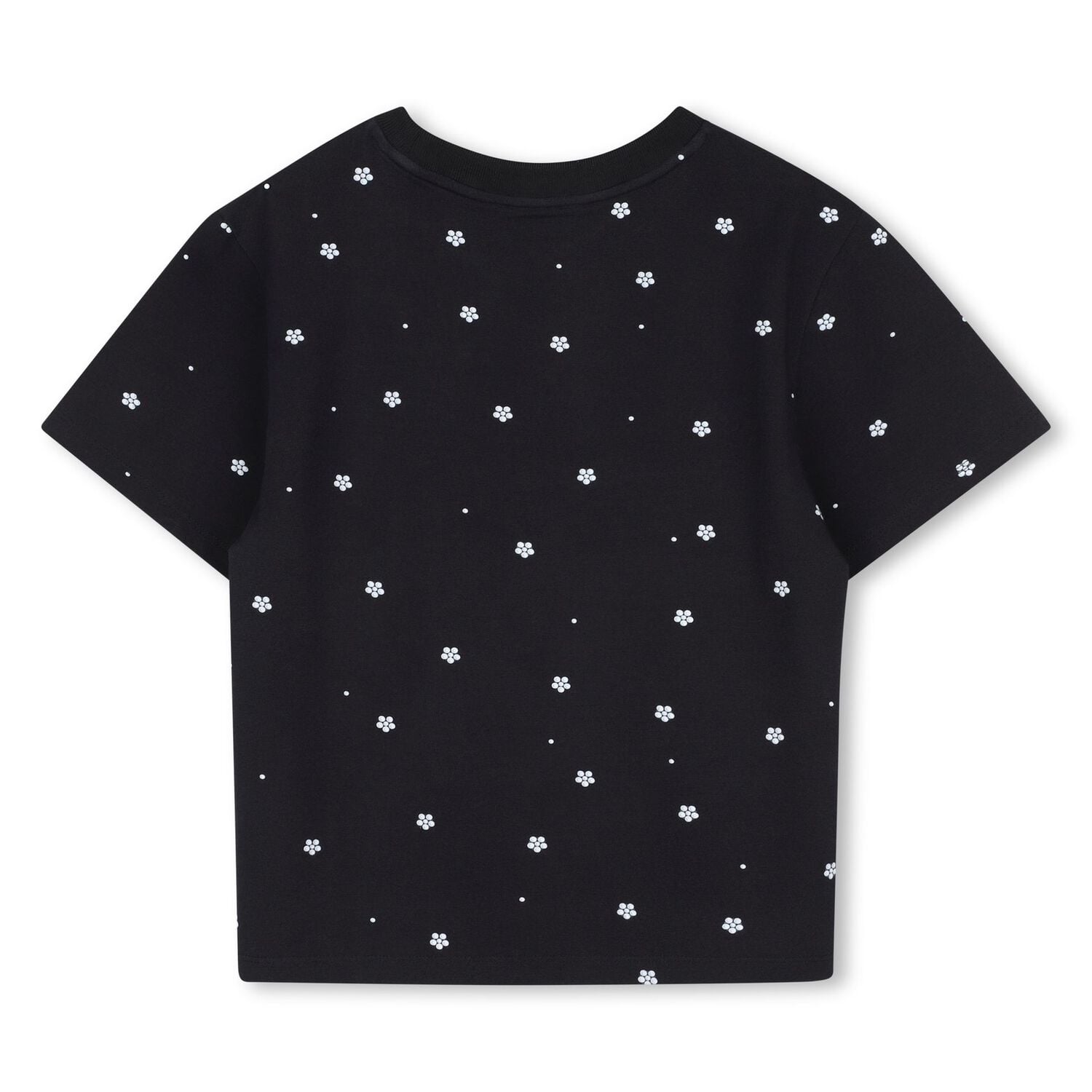 Girls Black Daisy Logo T-Shirt, 1, hi-res
