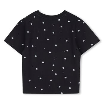 Girls Black Daisy Logo T-Shirt