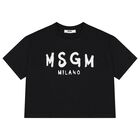 Girls Black Logo T-Shirt, 1, hi-res