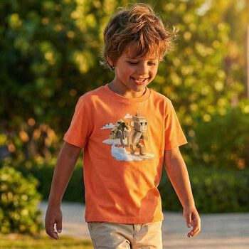 Boys Orange Monkey T-Shirt