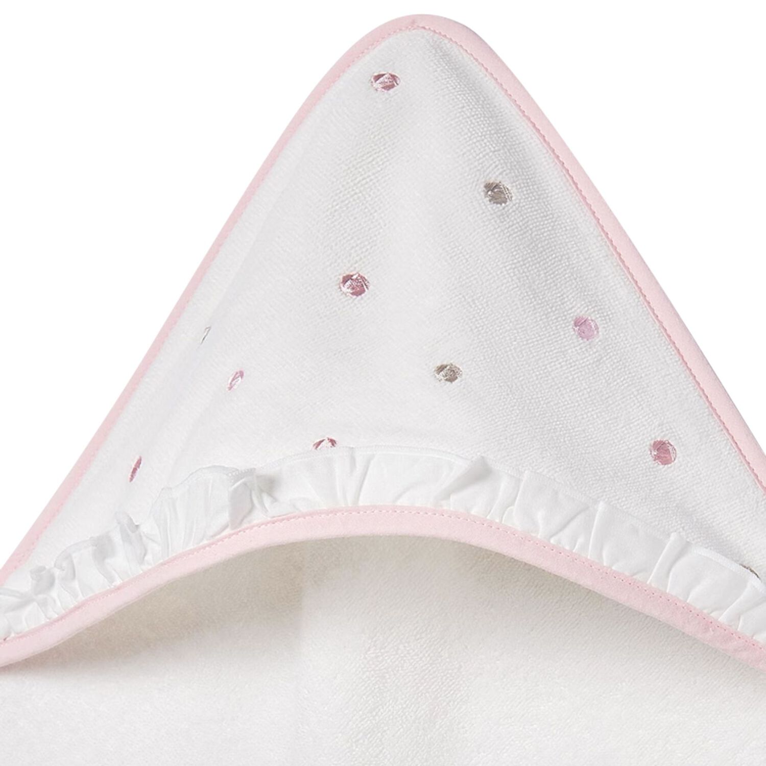 Baby Girls White & Pink Hooded Towel, 2, hi-res image number null
