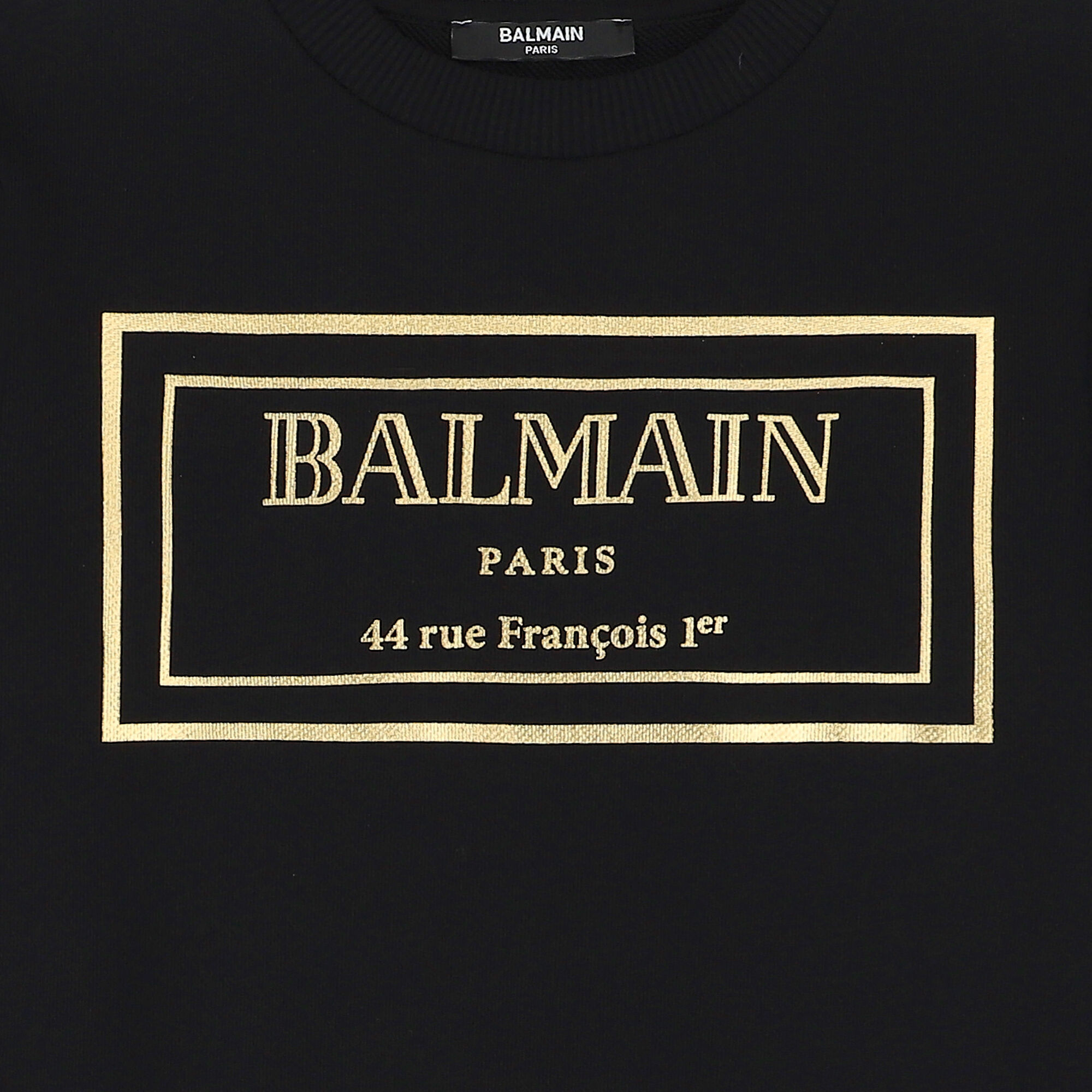 Balmain Black Gold Logo Sweatshirt Junior Couture USA