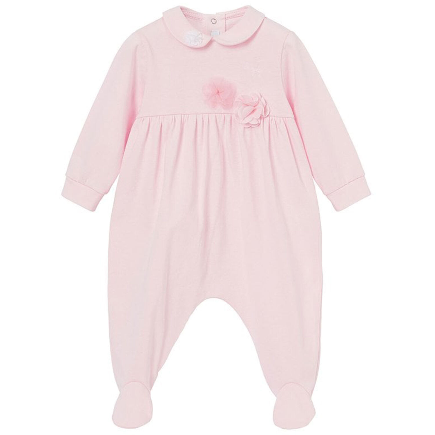 Baby Girls Pink Flower Babygrow, 1, hi-res image number null
