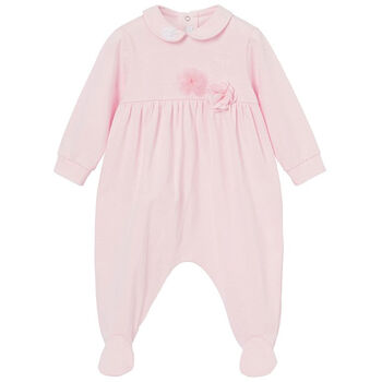 Baby Girls Pink Flower Babygrow