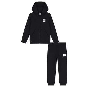 Boys Black Logo Tracksuit