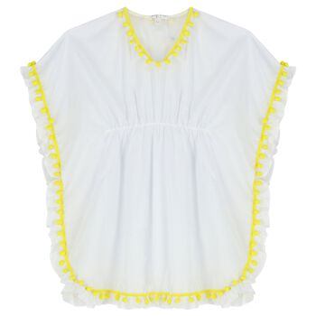 Girls White & Yellow Kaftan