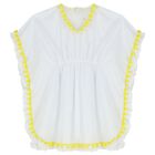 Girls White & Yellow Kaftan, 1, hi-res